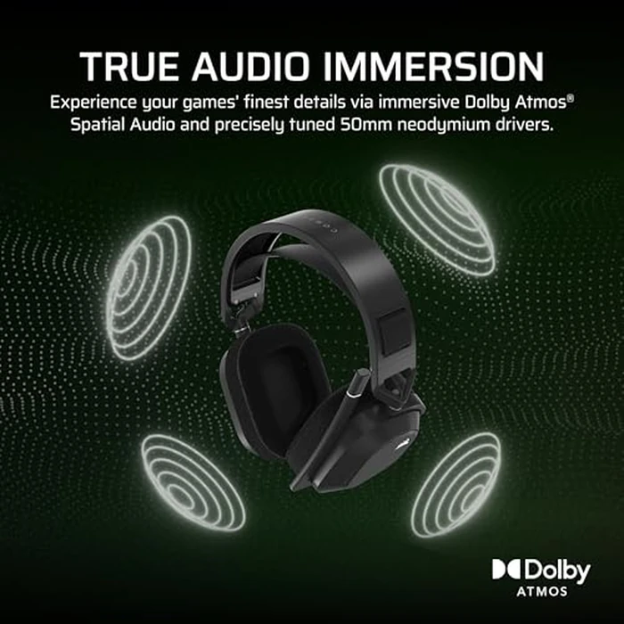 CORSAIR HS80 MAX Wireless Xbox Gaming Headset with Bluetooth - Dolby Atmos - Broadcast Quality Microphone - iCUE Compatible - Xbox, PC, Mac, Mobile - Steel Gray by Corsair - Image 5