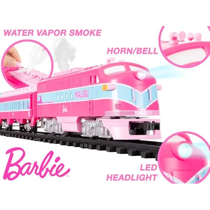 Lionel Mattel Barbie Battery O Gauge Toy Train Set with Remote, Locomotive, Train Cars, & Track with Authentic Train Sounds, Lights, & Water Vapor Smoke Effects for Kids 4+ by Lionel - Image 2