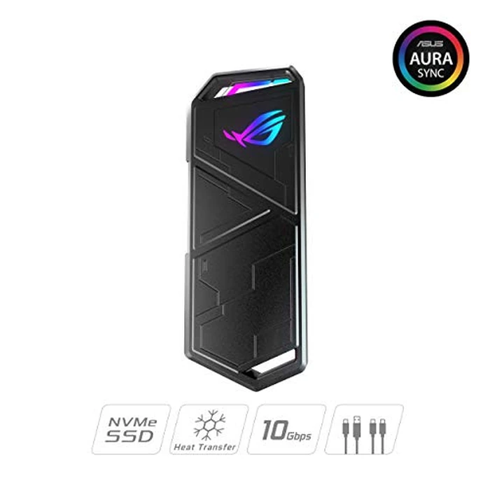ASUS ROG STRIX Arion Aluminum Alloy M.2 NVMe SSD External Portable Enclosure Case Adapter, USB 3.2 Gen 2 Type-C (10 Gbps), USB-C to C and USB-C to A Cables, Fits PCIe 2280/2260/2242/2230 M Key/B+M Key by Asus - Image 2