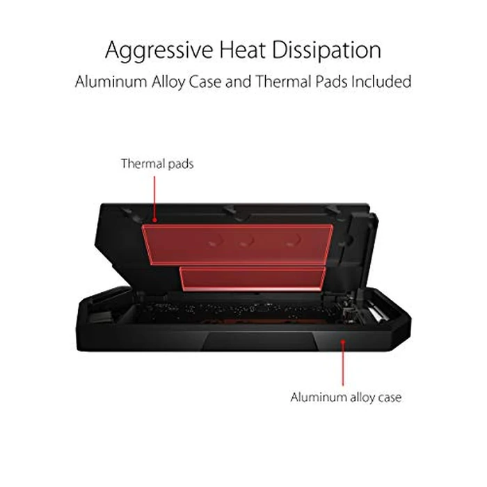 ASUS ROG STRIX Arion Aluminum Alloy M.2 NVMe SSD External Portable Enclosure Case Adapter, USB 3.2 Gen 2 Type-C (10 Gbps), USB-C to C and USB-C to A Cables, Fits PCIe 2280/2260/2242/2230 M Key/B+M Key by Asus - Image 5