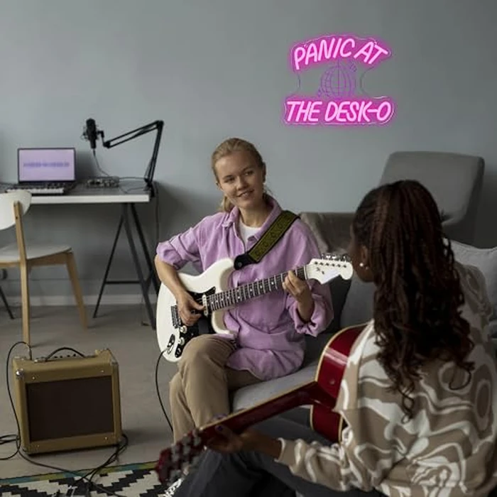 Mutank Panic At The Desk-O Neon Sign, Funky Y2k Disco Ball Neon Light Funny Office Wall Decor, USB Powered LED Dimmable, for Office Workplace Studio Meeting Room(12.9 * 10.6 In) by mutank - Image 6