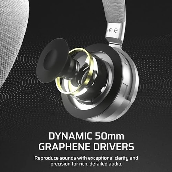CORSAIR Virtuoso MAX Wireless Gaming Headset - Dolby Atmos, Active Noise Cancelling, Sonarworks SoundID, Simultaneous 2.4GHz Wireless & Bluetooth, 50mm Graphene Drivers, PC, Mac, PS5/PS4 - Silver by Corsair - Image 3