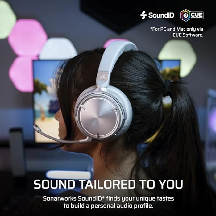CORSAIR Virtuoso MAX Wireless Gaming Headset - Dolby Atmos, Active Noise Cancelling, Sonarworks SoundID, Simultaneous 2.4GHz Wireless & Bluetooth, 50mm Graphene Drivers, PC, Mac, PS5/PS4 - Silver by Corsair - Image 5
