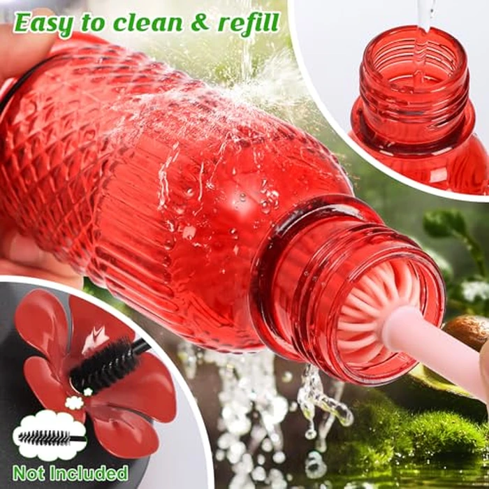 FEED GARDEN Glass Hummingbird Feeder, 16oz Outdoor Hanging Bird Feeder with Ant Moat, 4 Bee-Proof Feeding Ports, 360 degrees Perch, Leak-Proof, Red by FEED GARDEN - Image 4