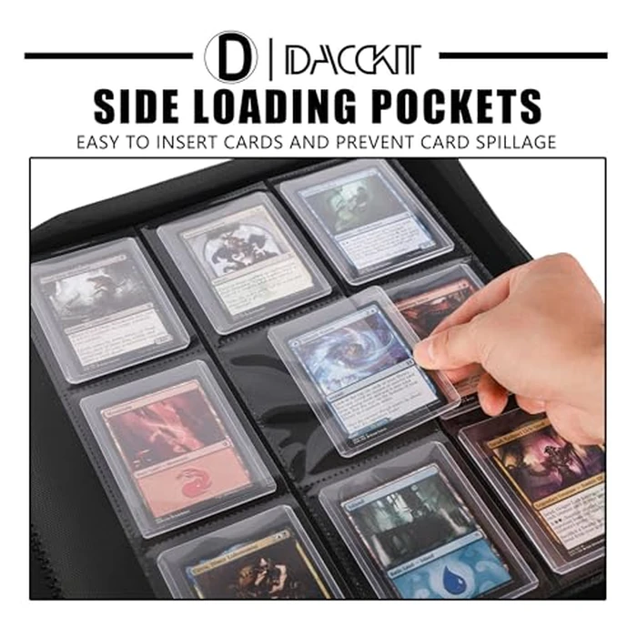 D DACCKIT Top Loader Binder, Holds 288 Cards - 9 Pocket Top Loader Binder for 3" x 4" Rigid Card Holders for Trading Cards or Sports Cards - Model C，Brilliant Green by D DACCKIT - Image 5