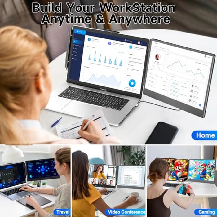 KEFEYA Laptop Screen Extender 2K, 2160x1440 QHD Laptop Monitor Extender Dual Screen, 14” Portable Monitor for Laptops 13-17" with USB-C/HDMI Port, Plug n Play for Windows/Mac/Android/Switch/PS5 by KEFEYA - Image 7