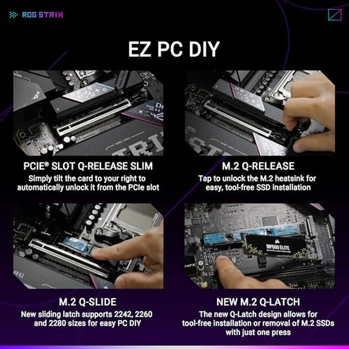 ASUS ROG Strix B850-E Gaming WiFi AMD AM5 B850 ATX Motherboard 16+2+2 Stages, Dynamic OC, Core Flex,DDR5 w/AEMP, WiFi 7, 5X M.2, 5G LAN, PCIe(R) 5.0,USB4(R), USB 20Gbps Type-C(R),AI OC, AI Networking,Black by ASUS - Image 6