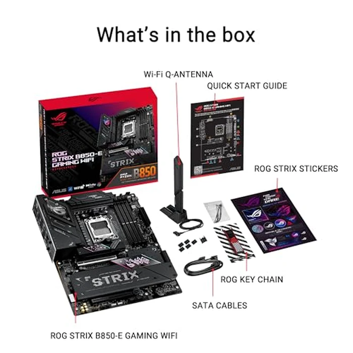 ASUS ROG Strix B850-E Gaming WiFi AMD AM5 B850 ATX Motherboard 16+2+2 Stages, Dynamic OC, Core Flex,DDR5 w/AEMP, WiFi 7, 5X M.2, 5G LAN, PCIe(R) 5.0,USB4(R), USB 20Gbps Type-C(R),AI OC, AI Networking,Black by ASUS - Image 7