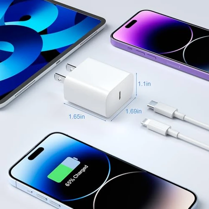 iPhone Charger Fast Charging【Apple MFi Certified】 3Pack USB-C Wall Charger Block with 6FT USB C to Lightning Cables for iPhone 14/14 Pro/14Pro Max/13/13 Pro/12/12 Pro/12 Pro Max/11/Xs Max/XR/X Type C by Niubil - Image 6