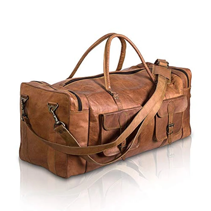 Leather Duffel Bag 32 inch Large Travel Bag Gym Sports Overnight Weekender Bag by Komal s Passion Leather (30 inch) by Komal's Passion Leather - Used - Very Good condition - US$77.34