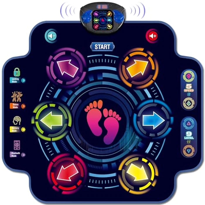 Kids Electronic Dance Pad with 6-Button, Music Dance Game Mat with Built-in Music 9 Levels and 3 Modes, Chirstmas Party Birthday Gifts, Toys for Girls Ages 4-8, 8-12 by maysida - Used - Like New condition - US$39.69