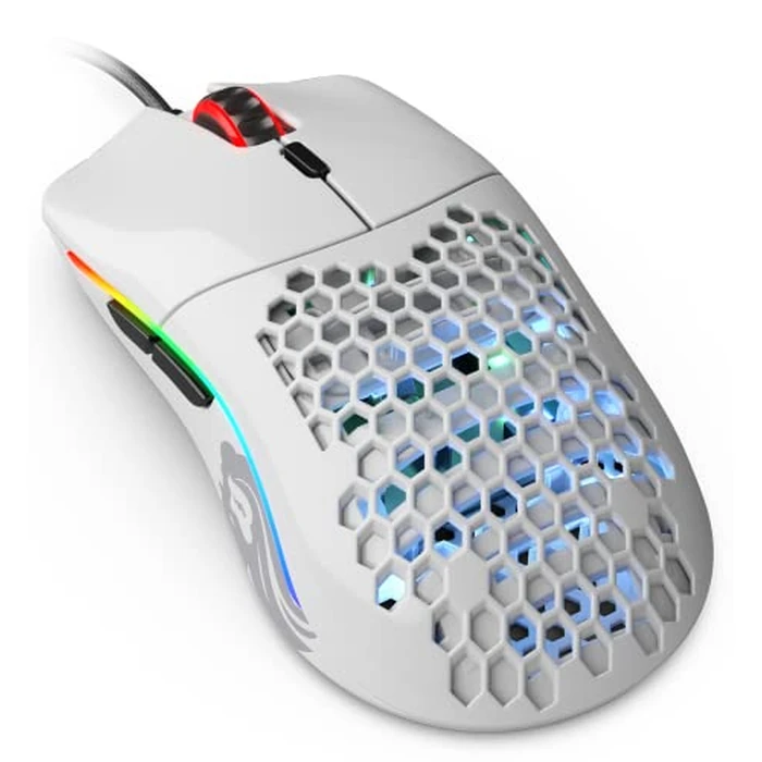 GLORIOUS Model O- (Minus) Compact Wired Gaming Mouse - 58g Superlight Honeycomb Design, RGB, Pixart 3360 Sensor, Ambidextrous, Omron Switches - Glossy White by GLORIOUS - Image 1