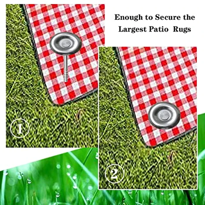 Uitose 14 Count Outdoor Rv Rug Stakes, Stainless Steel Spiral Patio Mats Stakes, Used for Fixing Rugs, Tents, Tarps, and RV Mats，Rv Camping Accessories for Outside,Camper Must Haves by Uitose - Image 4