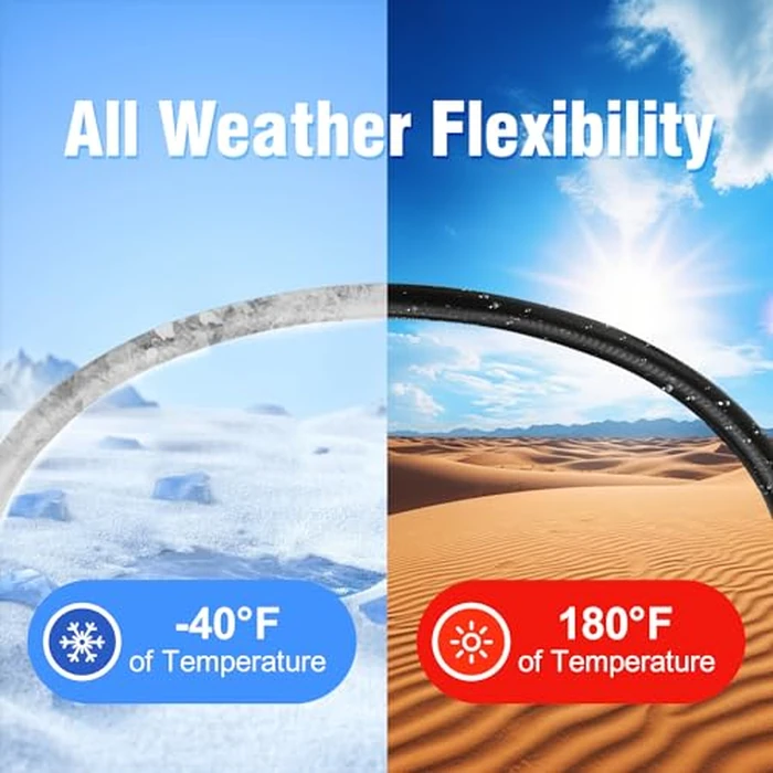 Beitopamz 200 ft Garden Hose, 5/8 in Heavy Duty Water Hose, Flexible and Durable, Lightweight Rubber Hybrid Hose, Leak-Free Connections, Male to Female 3/4'' Brass Fittings for Patio, Lawn, Black by beitopamz - Image 8