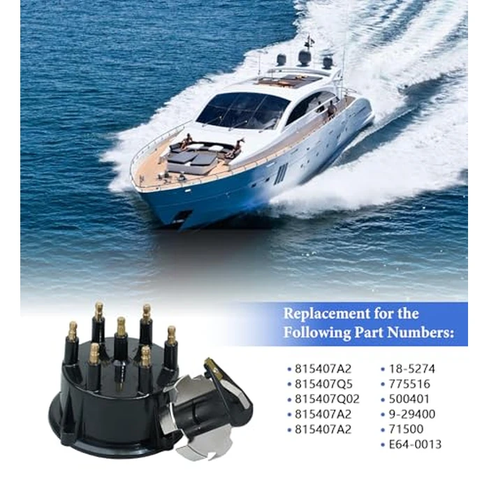 ENGINEMAN Distributor Cap and Rotor Kit for MerCruiser 4.3L V6 Engines with Thunderbolt IV/V HEI Ignition - Replaces 815407Q5, 815407A2, 18-5274, 815407Q02 by ENGINEMAN - Image 2