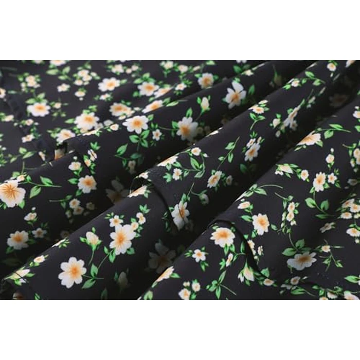 Scarlet Darkness Floral Mini Corset Dress for Women Teen 2026 Summer Spring Flowy A-Line Sundress with Pockets Black Yellow Floral S by Scarlet Darkness - Image 5