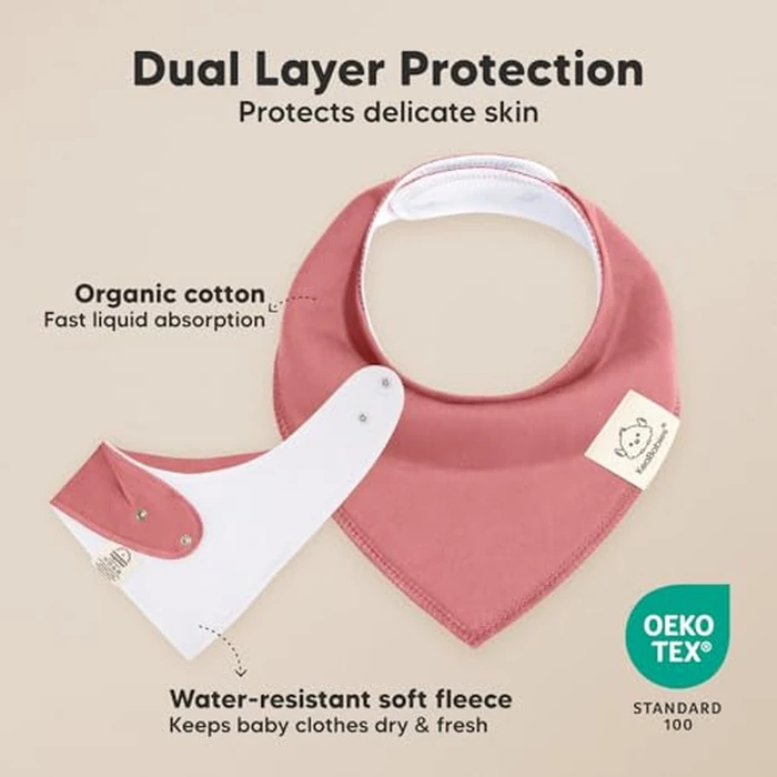 KeaBabies 8-Pack Organic Baby Bandana Bibs for Girls - Super Absorbent Triangle Baby Bibs for Drooling and Teething Infant, 100% Cotton Extra Soft for Newborn, Infant 0-36 Months (Muted Pastel) by KeaBabies - Image 2