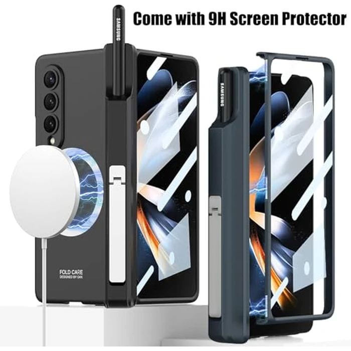 Clatoxi Case for Samsung Galaxy Z Fold 4 with Magnetic Hinge Protective & S Pen Holder, Built-in Screen Protector & Kickstand, Shockproof Case for Z Fold 4 (Green) by Clatoxi - Image 5