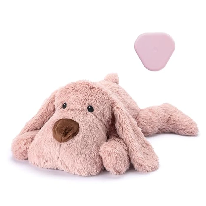 Moropaky Heartbeat Puppy Toy Dog Heartbeat Toy for Anxiety Relief and Calming Aid, Heartbeat Stuffed Animal for Comfort Sleep Aid Crate Training Cuddle, Pink by Moropaky - Image 1