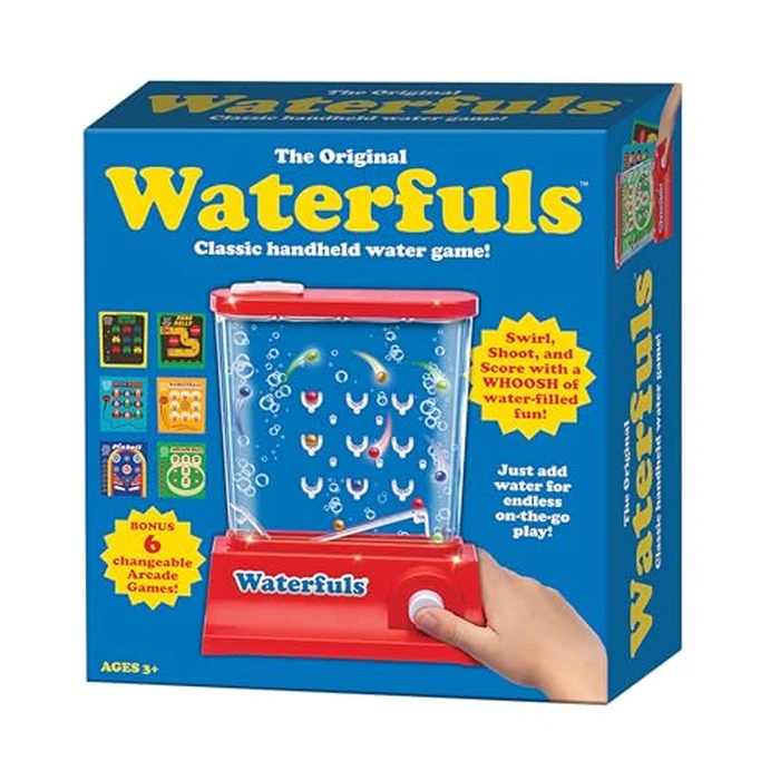 Playmonster Original Waterfuls Classic Handheld Water Games - Kids Games, Retro Travel Games, Fidget Toys for Kids, Autism Toys, 6 Interchangeable Back Panels, Screen Free Play, Portable, Ages 3+ by PlayMonster - Used - Very Good condition