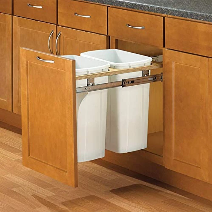 18 in. H x 15 in. W x 23 in. D Steel in-Cabinet 35 Qt. Double Top Mount Pull Out Trash Can by Knape & Vogt - Image 2