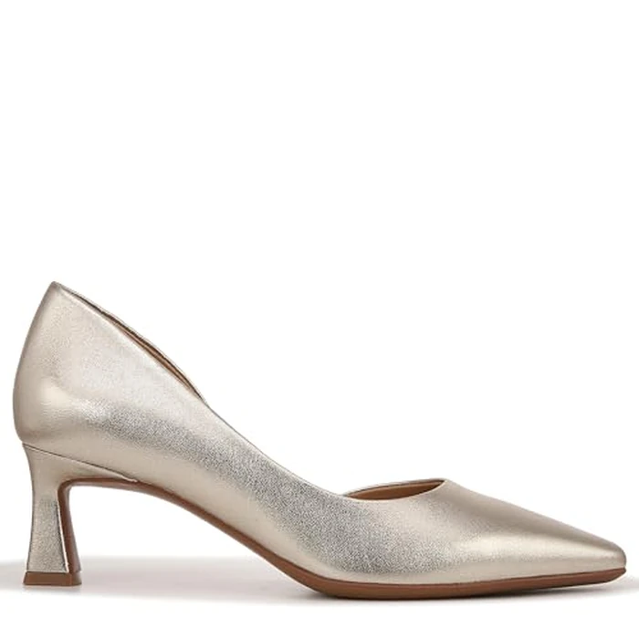 Naturalizer Women's Dalary Pump Pointed Toe Heels, Champagne Metallic Leather, 6.5 Wide by Naturalizer - Image 4