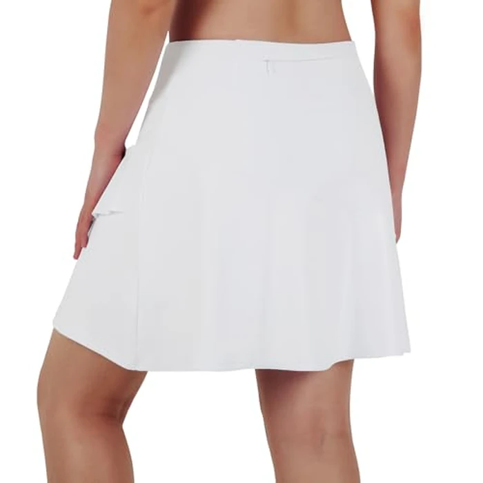 ANIVIVO Women Skorts Skirts 18" Tennis Golf Pickleball Ruffle Skorts Athletic Workout Skirt with Pockets(White,L) by ANIVIVO - Image 3