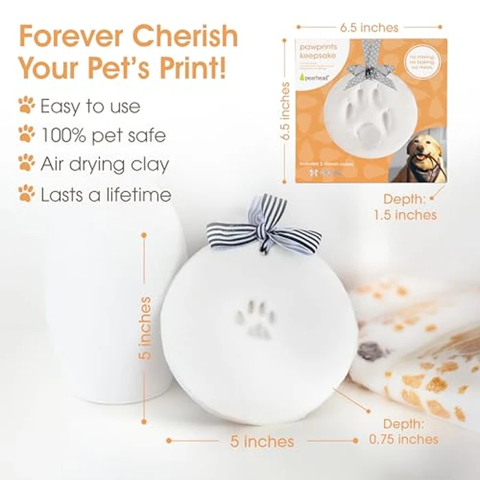 Pearhead Paw Print Momento for Cat Paw or Dog Paw, DIY Pet Keepsake Christmas Ornament, Customizable Paw Print Decor, Sentimental Pet Gift, Pet Owner and Pet Lover Pawprint Keepsake by Pearhead - Image 2