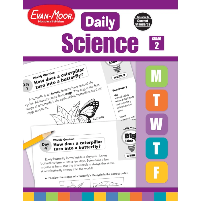 Evan-Moor Daily Science, Grade 2 Homeschooling and Classroom Resource Workbook, Printable Worksheets, Teaching Edition, Earth, Life, and Physical Science, Vocabulary, Test Prep, Hands-On Projects by Evan-Moor Educational Publishers - Used - Very Good condition