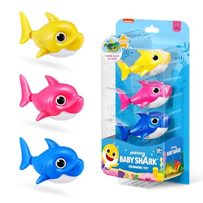 Robo Alive Junior Baby Shark New Silicon Fins Version Swimming Mini Baby Shark (3 Pack) by ZURU by Robo Alive - Used - Very Good condition - US$17.22