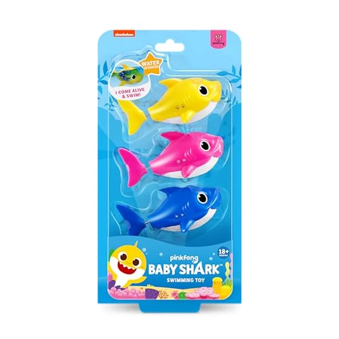Robo Alive Junior Baby Shark New Silicon Fins Version Swimming Mini Baby Shark (3 Pack) by ZURU by Robo Alive - Image 2