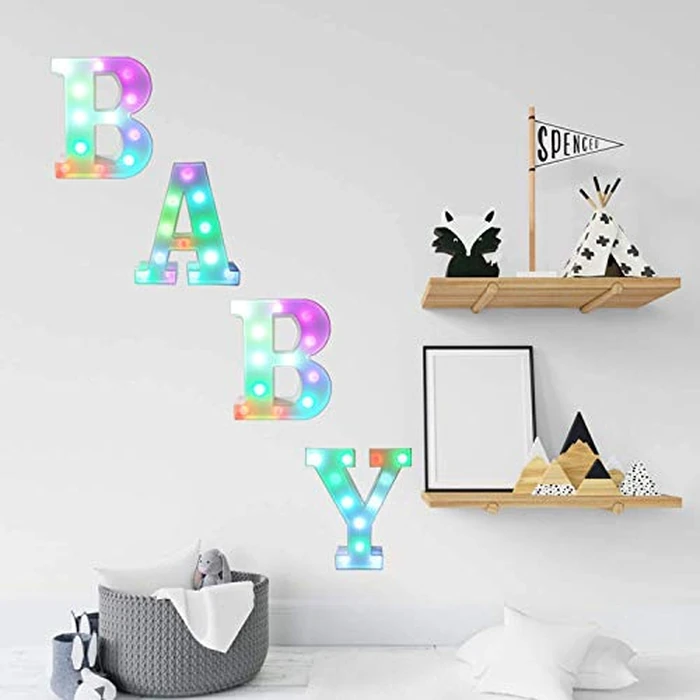 Pooqla Colorful LED Marquee Letter Lights with Remote - Light Up Marquee Signs - Letters with Lights for Anniversary Party Room Decoration - Birthday Gift for Boys Girls Women Men - Multicolor C by Pooqla - Image 7