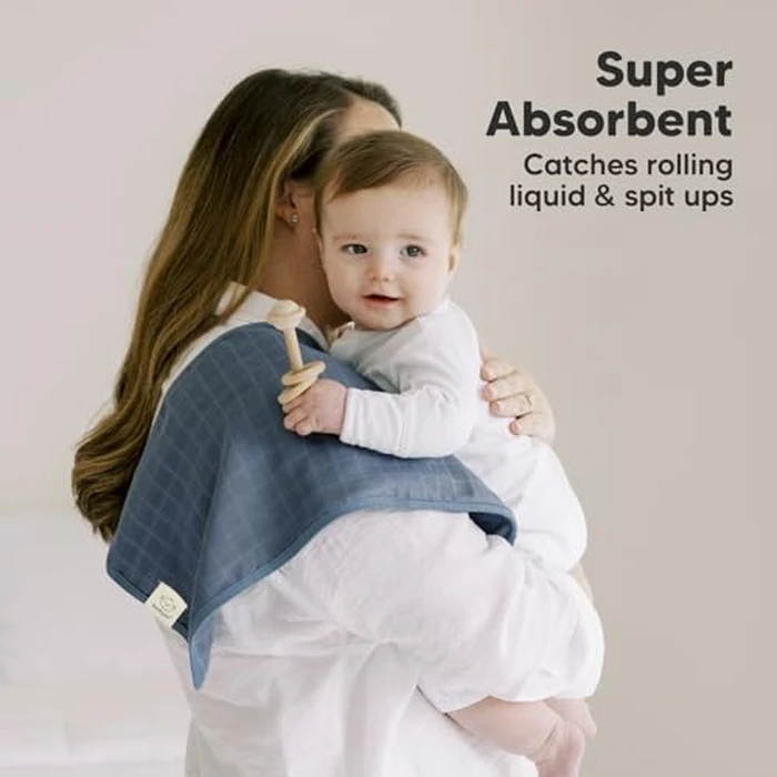 KeaBabies Cotton Muslin Burp Cloths Baby Boy, Girl - 5-Pack Soft & Absorbent Burping Cloth for Babies, Large Baby Towels & Washcloths for Newborn, Spit Up Rags, No Shrink, 20x10 (Corals) by KeaBabies - Image 3