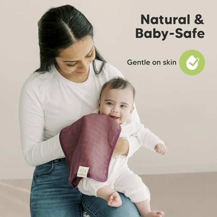 KeaBabies Cotton Muslin Burp Cloths Baby Boy, Girl - 5-Pack Soft & Absorbent Burping Cloth for Babies, Large Baby Towels & Washcloths for Newborn, Spit Up Rags, No Shrink, 20x10 (Corals) by KeaBabies - Image 5