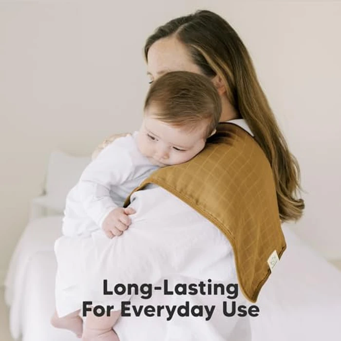 KeaBabies Cotton Muslin Burp Cloths Baby Boy, Girl - 5-Pack Soft & Absorbent Burping Cloth for Babies, Large Baby Towels & Washcloths for Newborn, Spit Up Rags, No Shrink, 20x10 (Corals) by KeaBabies - Image 6