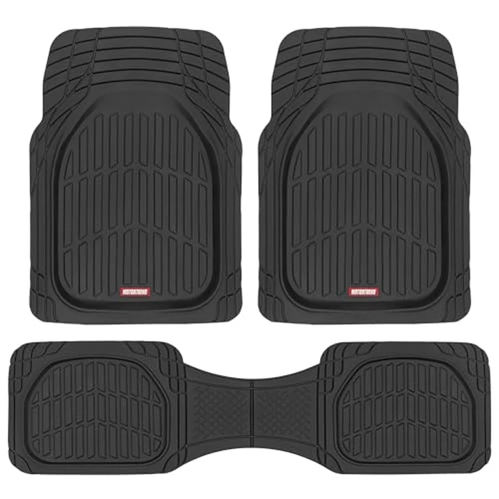 Motor Trend FlexTough Floor Mats for Cars, Black Deep Dish All-Weather Car Mats, Waterproof Trim-to Fit Automotive Floor Mats for Cars Trucks SUV, Universal Floor Liner Car Accessories by Motor Trend - Used - Very Good condition