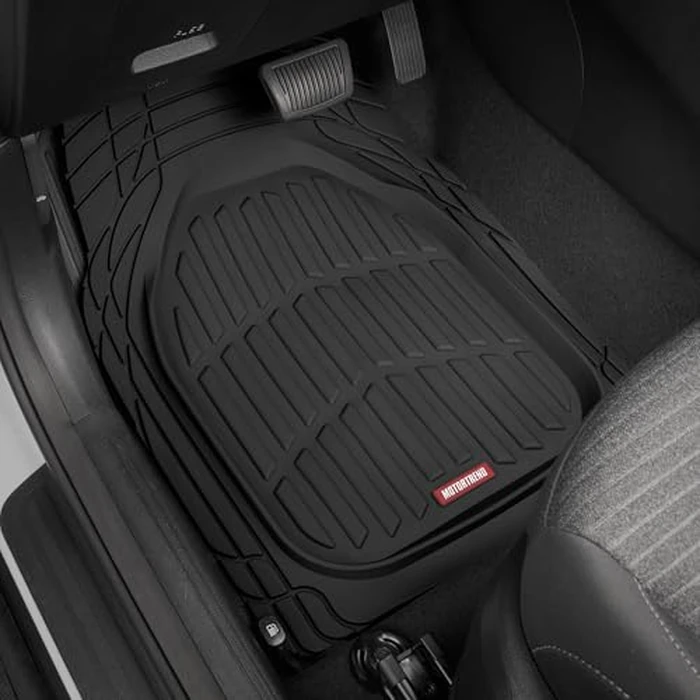 Motor Trend FlexTough Floor Mats for Cars, Black Deep Dish All-Weather Car Mats, Waterproof Trim-to Fit Automotive Floor Mats for Cars Trucks SUV, Universal Floor Liner Car Accessories by Motor Trend - Image 2