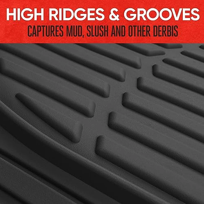 Motor Trend FlexTough Floor Mats for Cars, Black Deep Dish All-Weather Car Mats, Waterproof Trim-to Fit Automotive Floor Mats for Cars Trucks SUV, Universal Floor Liner Car Accessories by Motor Trend - Image 3