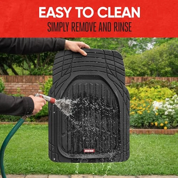 Motor Trend FlexTough Floor Mats for Cars, Black Deep Dish All-Weather Car Mats, Waterproof Trim-to Fit Automotive Floor Mats for Cars Trucks SUV, Universal Floor Liner Car Accessories by Motor Trend - Image 7