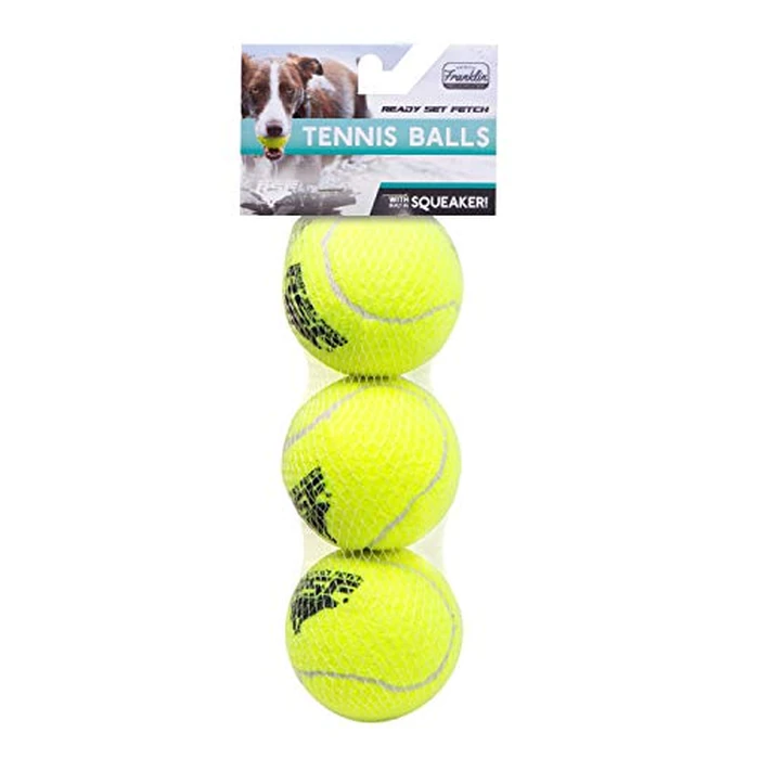 Franklin Pet Supply Co. Squeaky Dog Tennis Balls - Ready Set Fetch Dog Toy Tennis Balls with Squeaker - Perfect Pet Toy Fetch Ball for Small, Medium + Large Dogs - 3 Pack by Franklin Sports - Image 6