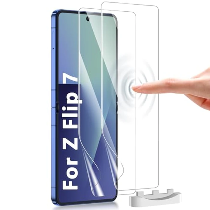 MIUOLV 2 Pack for Samsung Galaxy Z Flip 7 Screen Protector Easy to Install, Hydrogel Film Touch Sensitive HD Screen Protector for Galaxy Z Flip 7, Soft EPU Film Full Covered, Scratch Recovery by MIUOLV - Used - Like New condition - US$7.16