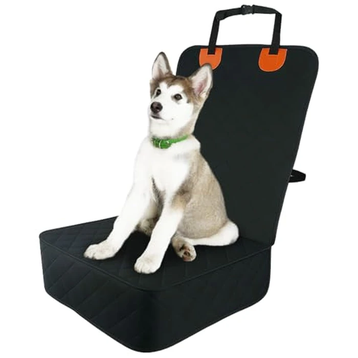 Front Dog Seat Cover , Waterproof No-Skirt Design ,Easy Installation and Removal Bucket Car Seat Protector, Durable Quilted Oxford with Anti-Slip Backing for Most Cars, SUV&MPV, (Black) by CAROSE - Used - Like New condition - CA$14.99