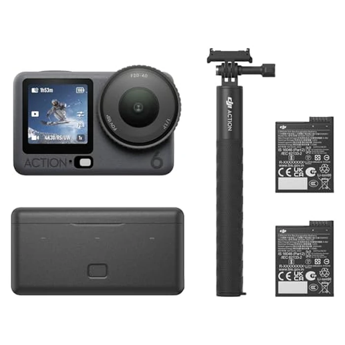 DJI Osmo Action 6 Enhanced Combo, Action Camera with 1/1.1″ Square Sensor, Variable Aperture of f/2.0-f/4.0, Extended Battery Life with 2 Batteries, Action Camera 8K for Extended Outdoor Filming by DJI - Used - Very Good condition - CA$646.64