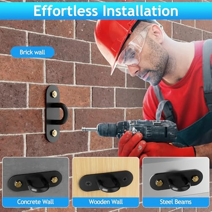 SAYAYO 6 PCS Pad Eye Plate Hooks U Ceiling Hook for Hanging Plants Outdoor Lights Swing Suspension Marine Hardware Staple Hook Loop with Screws Stainless Steel Wall Mount, Black by SAYAYO - Image 5