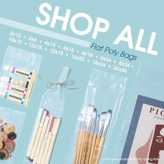 Spartan Industrial - 18” X 24” 1.1 Mil Flat Open End Clear Plastic Poly Bags - For Proofing Bread Dough, Packaging Clothes, Shirts (Thin & Lightweight - Bags DO NOT Have Seal) by Spartan Industrial - Image 7