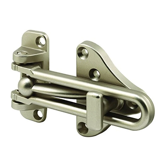 Prime-Line U 11316 Swing Bar Door Guard With High Security Auxiliary Lock, Satin Nickel Finish (Single Pack) by Defender Security - Used - Acceptable condition