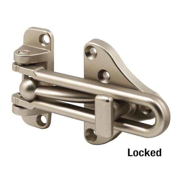 Prime-Line U 11316 Swing Bar Door Guard With High Security Auxiliary Lock, Satin Nickel Finish (Single Pack) by Defender Security - Image 5