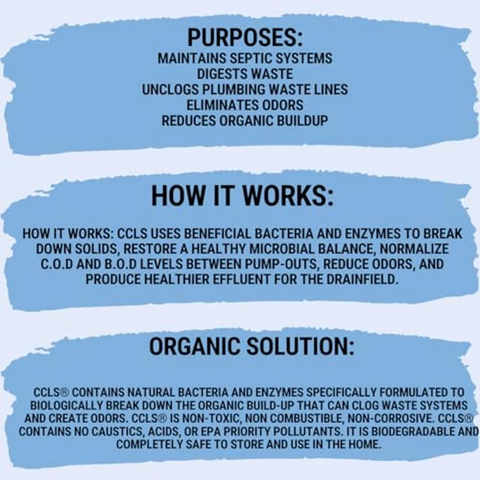 CCLS Septic Tank and Cesspool Treatment Additive/Organic Enzyme Producing Bacteria/Non-Toxic/Non-Hazardous/Non-Corrosive (6-Quarts) by ccls - Image 4