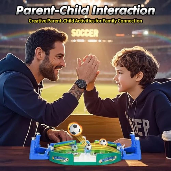 Mini Foosball Table Soccer Game for Kids, Football Table Interactive Game with 3 Modes (Soccer/Points Race/Ice Hockey) - Indoor Outdoor Sports Gift Toys for Ages 3-12 Boys Girls by PowerKing - Image 8
