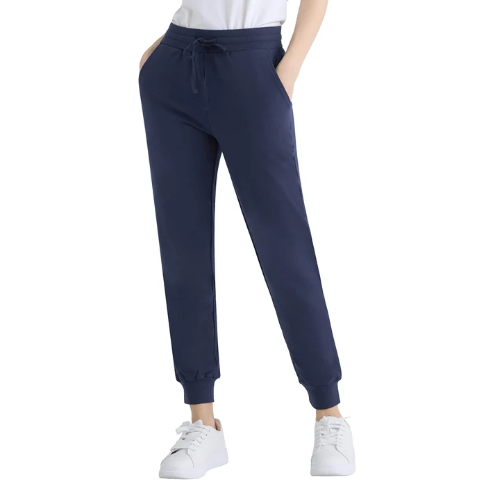 Weintee Women's Plus Size Petite Cotton Sweatpants with Pockets 2X Navy by Weintee - Image 1